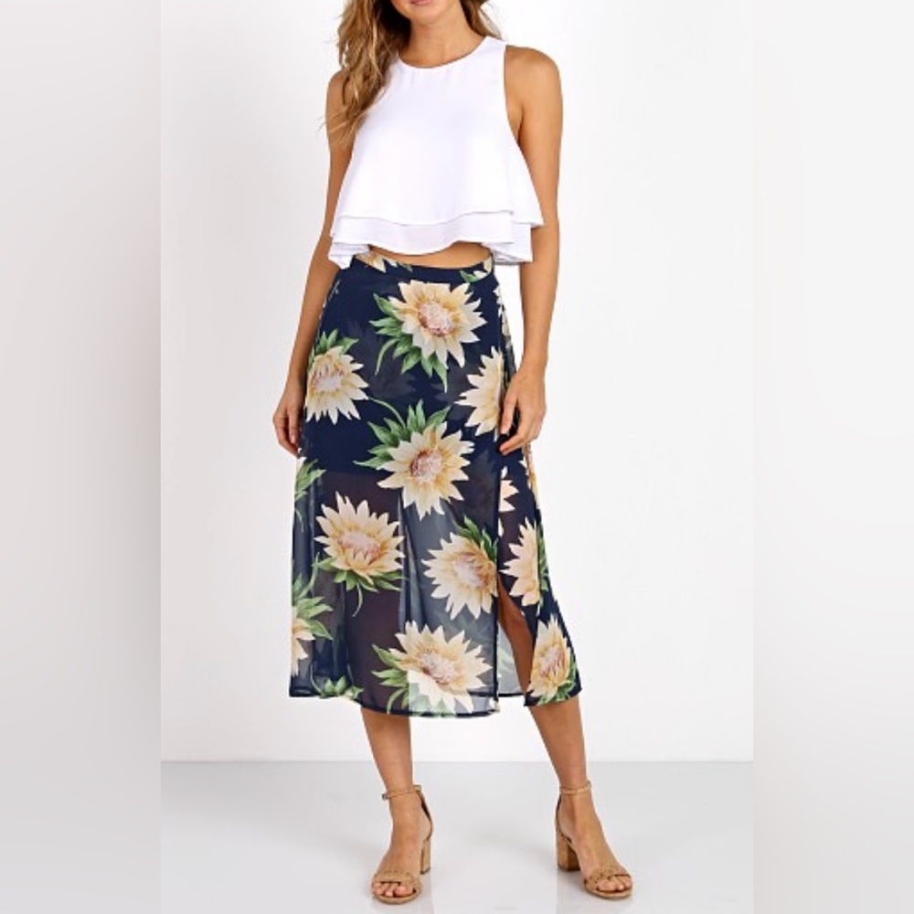 Show Me Your Mumu Sunflower Two-Piece Set: Tie Front Top & Maxi Skirt - Medium - Picture 9 of 17
